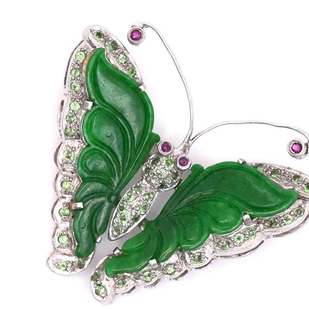 Elegant Green Butterfly Brooch